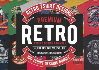 100 retro t-shirt designs pack1