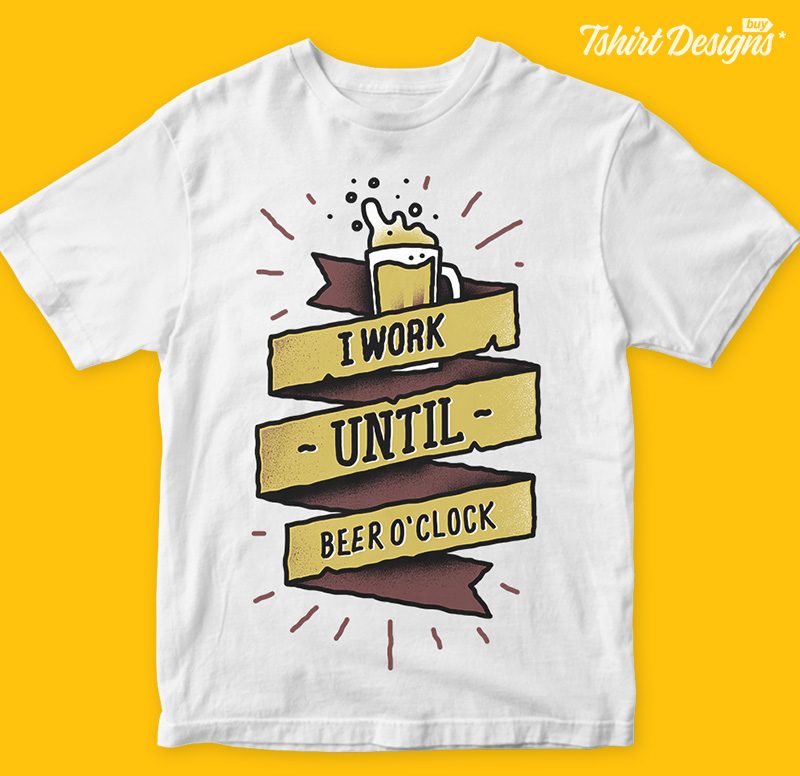 I work until beer oclock t-shirt design template tshirt designs for merch by amazon