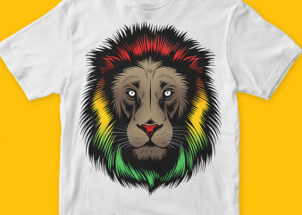 Lion Reggae Graphic t-shirt design