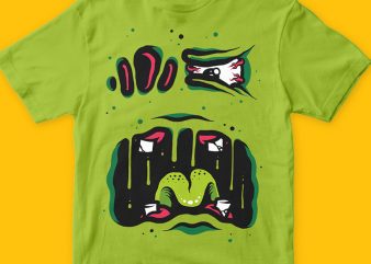 Monster tee print ready t shirt design