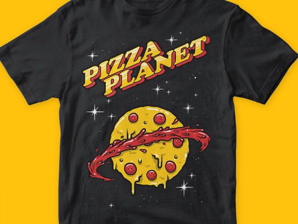 Pizza planet png graphic t-shirt design