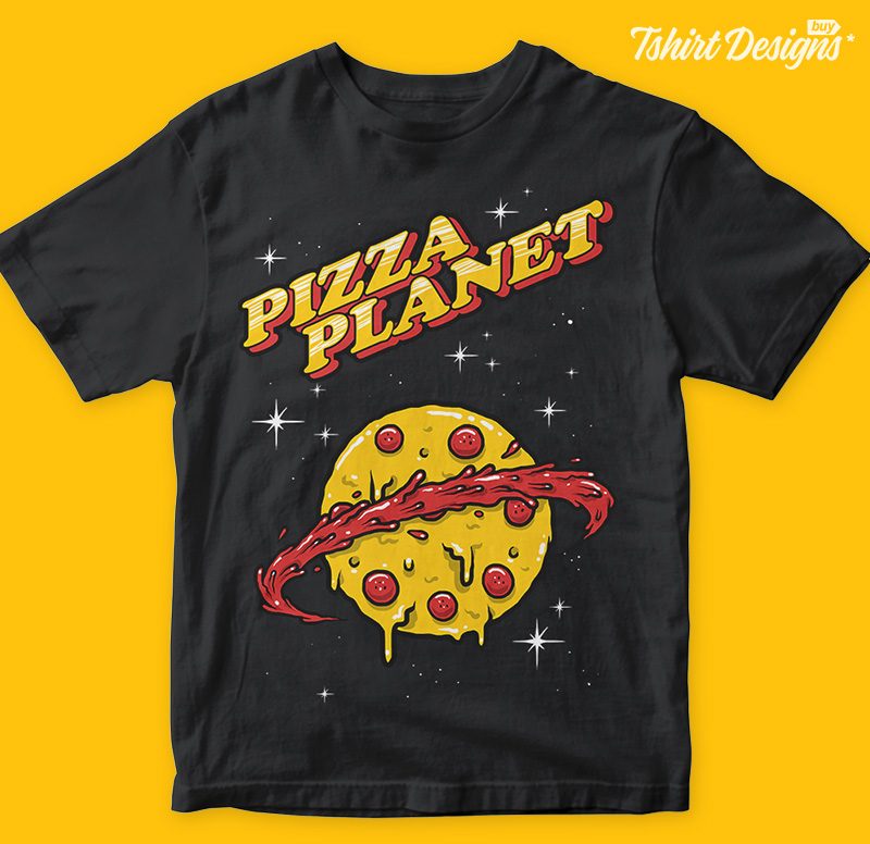 Pizza planet png graphic t-shirt design vector shirt designs