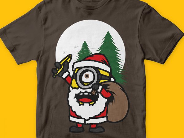 Santa minions t shirt design template