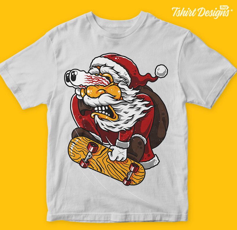 Santaskaters t-shirt design png t shirt designs for sale