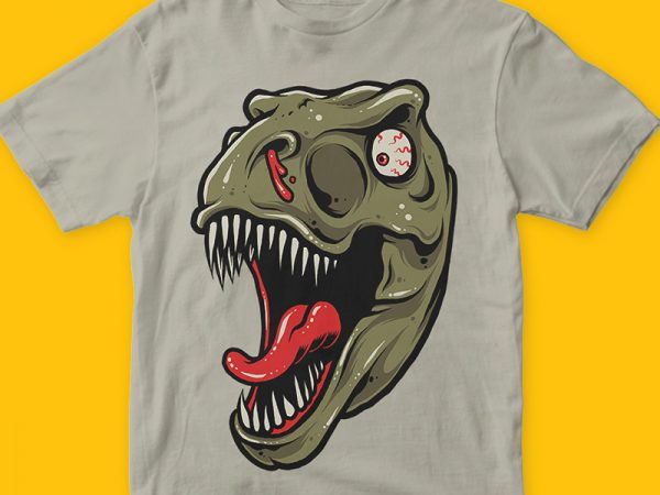 Scary dino t-shirt graphic