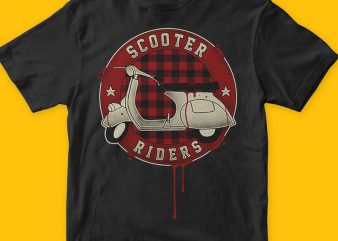 Scooter Riders t shirt design for download