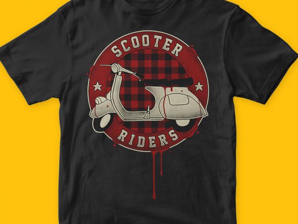 Scooter riders t shirt design for download