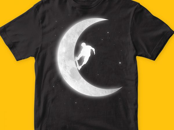 Skate in the moon t-shirt png