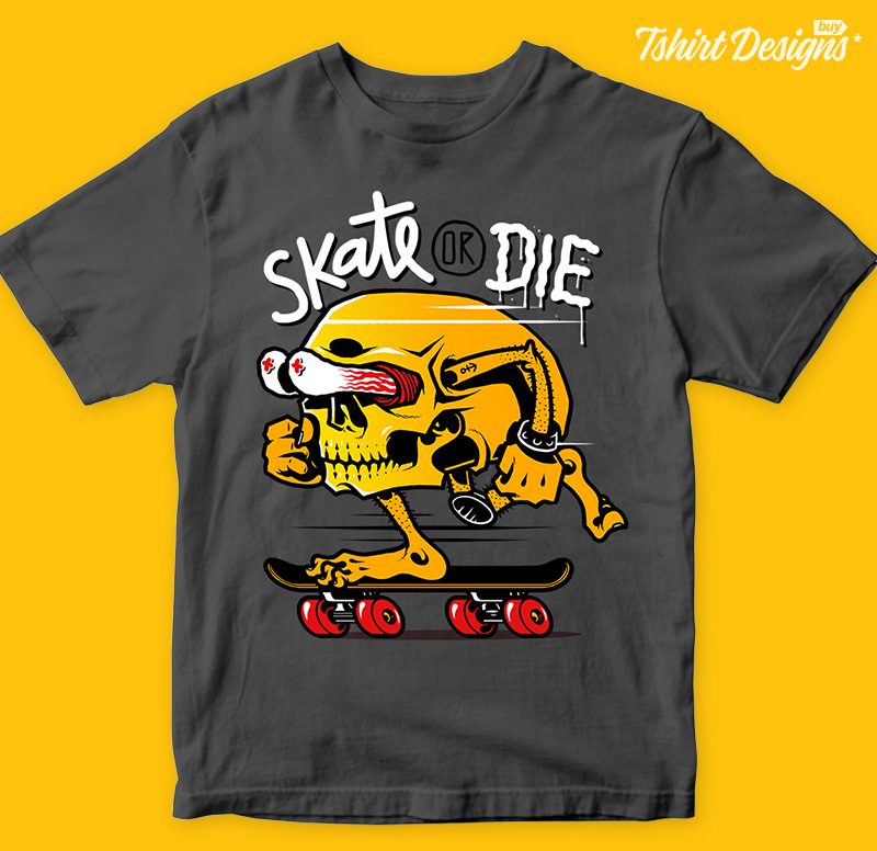 Skate or die t-shirt design png t shirt design graphic