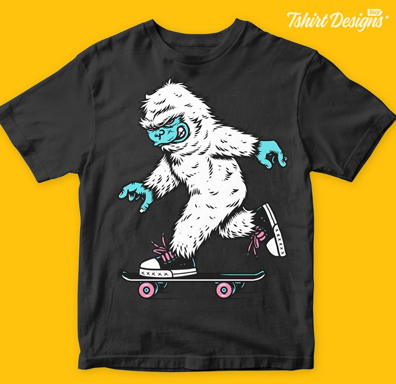 Skateboarding yeti png t-shirt buy tshirt design