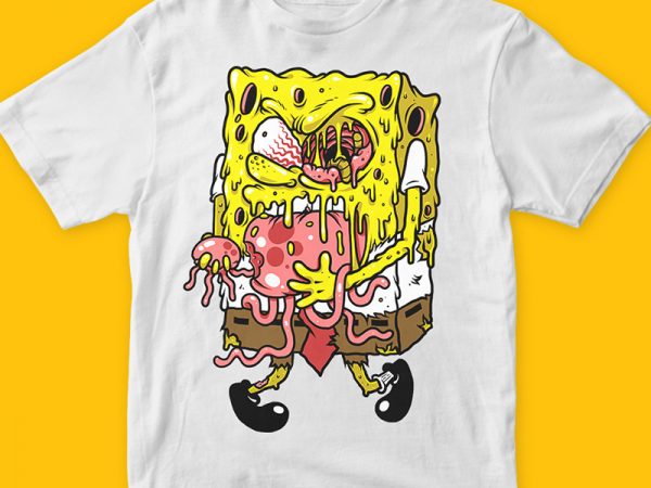 zombie sponge t shirt graphic design t shirt graphic design