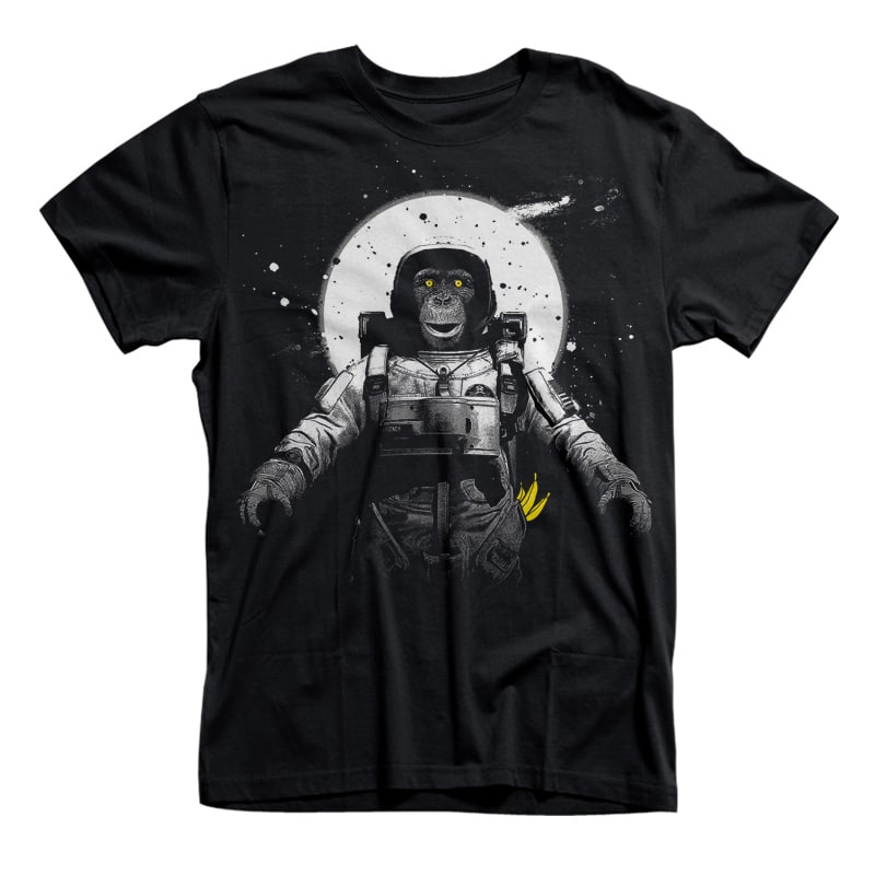 Astronaut Monkey T-shirt Design For Sale t shirt designs for print on demand