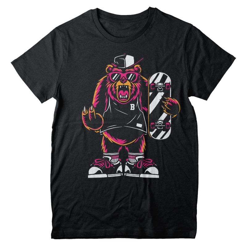 Cool Bear T-shirt Png tshirt designs for merch by amazon