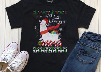 Lama Christmas graphic t-shirt design PNG PSD files editable text with Photoshop