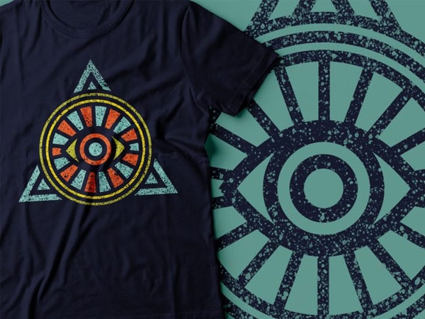 Eye wheel colourful design | ethnic design tshirt