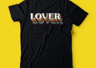 LOVER rainbow text design | tshirt colourful design design for t shirt