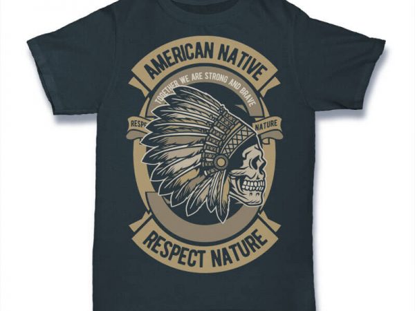 American native graphic t-shirt design