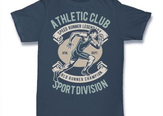 Athletic Runner buy t shirt design for commercial use