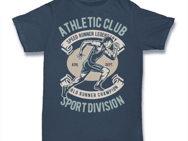 Athletic runner buy t shirt design for commercial use