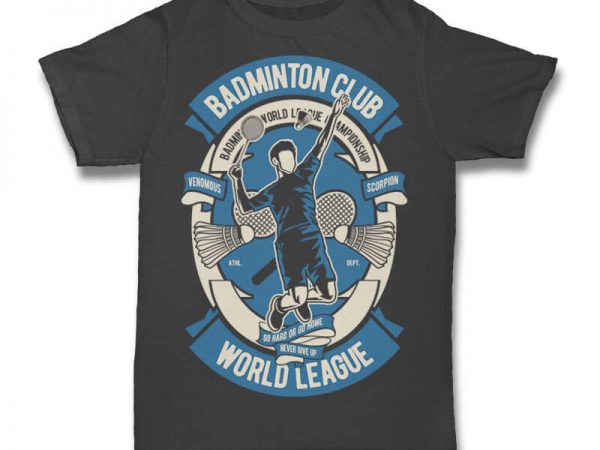 Badminton club t shirt design to buy