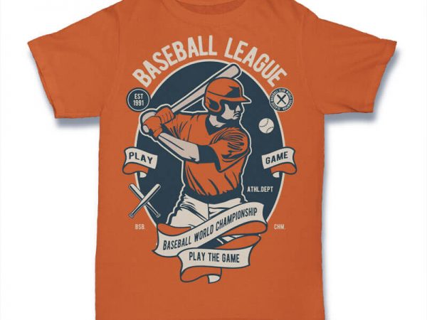 Baseball league t shirt design for purchase