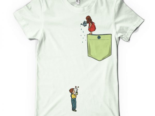 Watering flowers pocket buy t shirt design