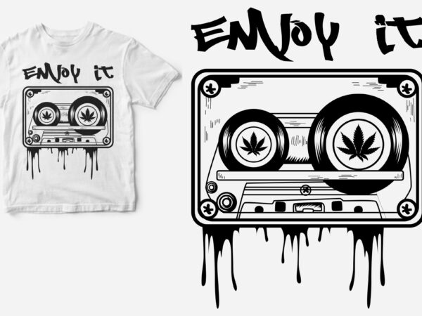 Enjoy it marijuana music vector clipart