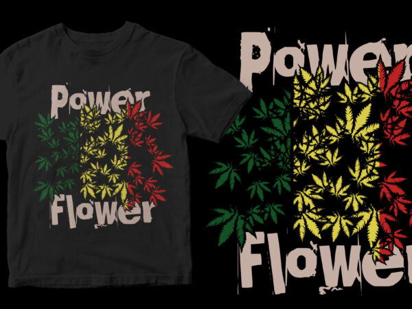 Power flower t-shirt design for sale