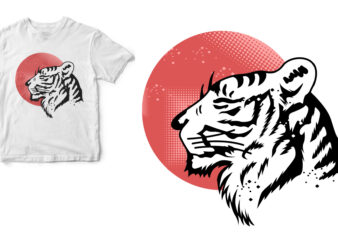 white tiger t shirt design for sale
