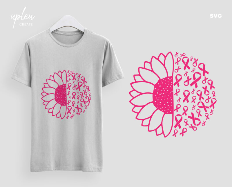 Sun Flower Breast Cancer SVG, Survivor Cancer, Pink Ribbon, Cancer Awareness, File for Cutting Machines like Silhouette Cameo and Cricut