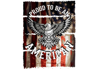 Proud American t shirt illustration