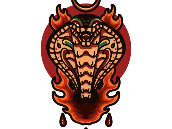 Burning cobra tshirt design for sale