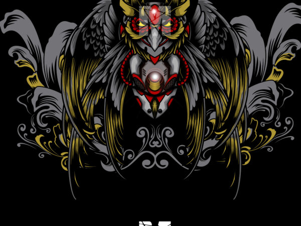 Owl flower vintage t shirt design online Owl flower vintage t shirt design online