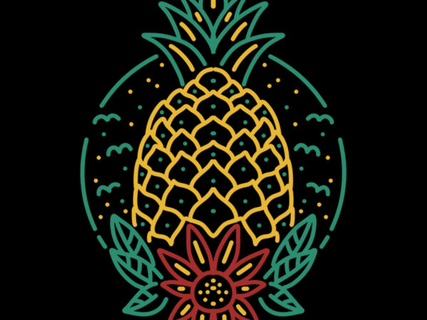 Pineapple summer line art tshirt design Pineapple summer line art tshirt design