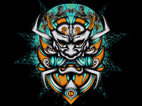 Oni mask demon t shirt design online Oni mask demon t shirt design online