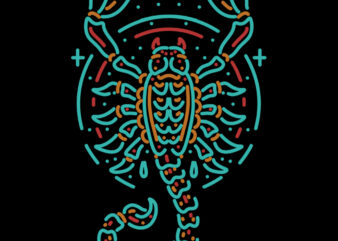 scorpion line art tshirt design for sale