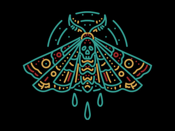 Skull moth tshirt design for sale Skull moth tshirt design for sale