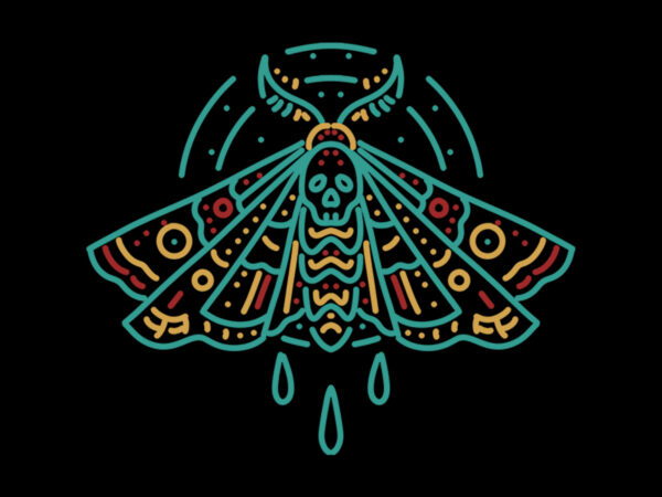 Skull moth tshirt design for sale