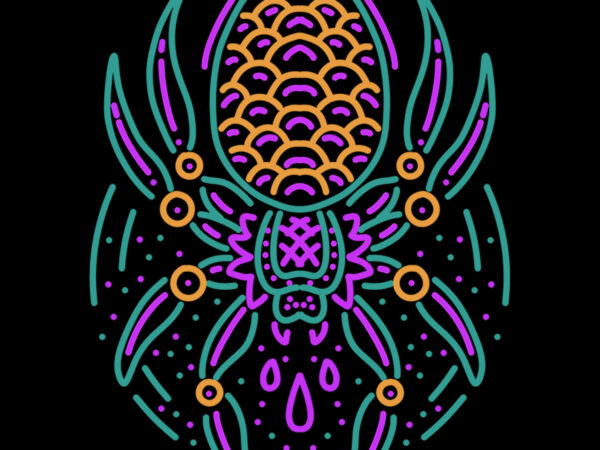 Spider line art print ready tshirt design