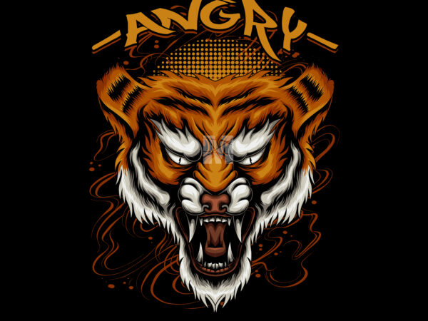 Angry tiger t shirt vector
