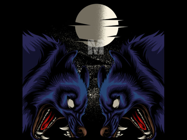 Wolf t shirt design for sale