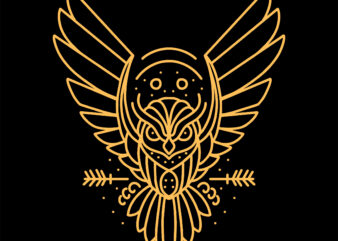 golden owl tshirt design ready to use