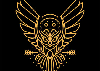 golden owl tshirt design ready to use