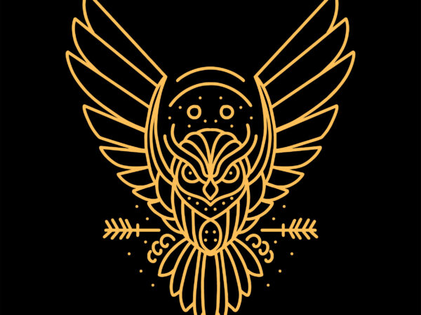 Golden owl tshirt design ready to use