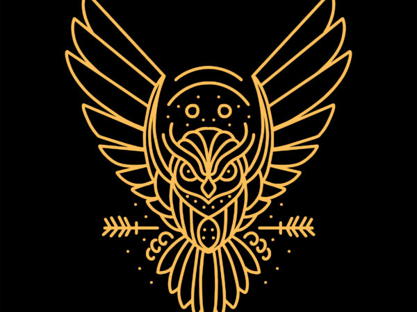 Golden owl tshirt design ready to use Golden owl tshirt design ready to use
