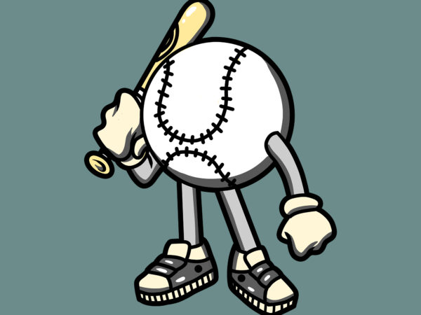 Baseball cartoon tshirt design ready to use