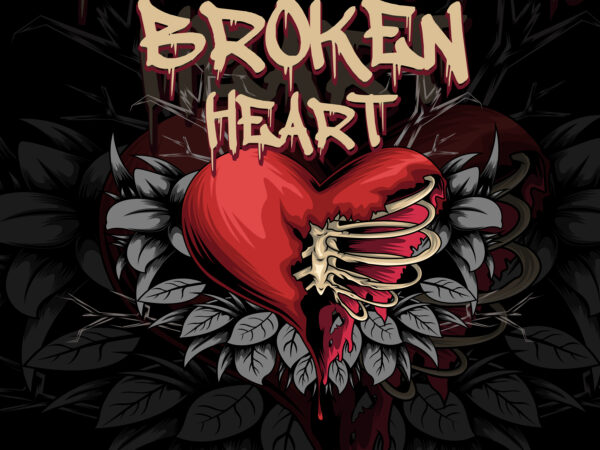 Broken heart t shirt template