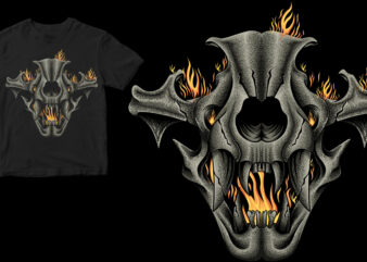 bulldog skull flame t shirt template