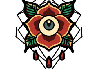 eye rose tattoo tshirt design