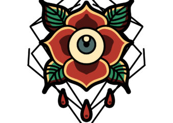 eye rose tattoo tshirt design